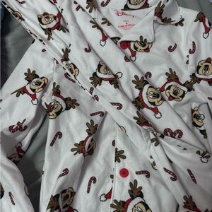Disney Kids Pajama Set - White with Mickey and Candy Cane Print